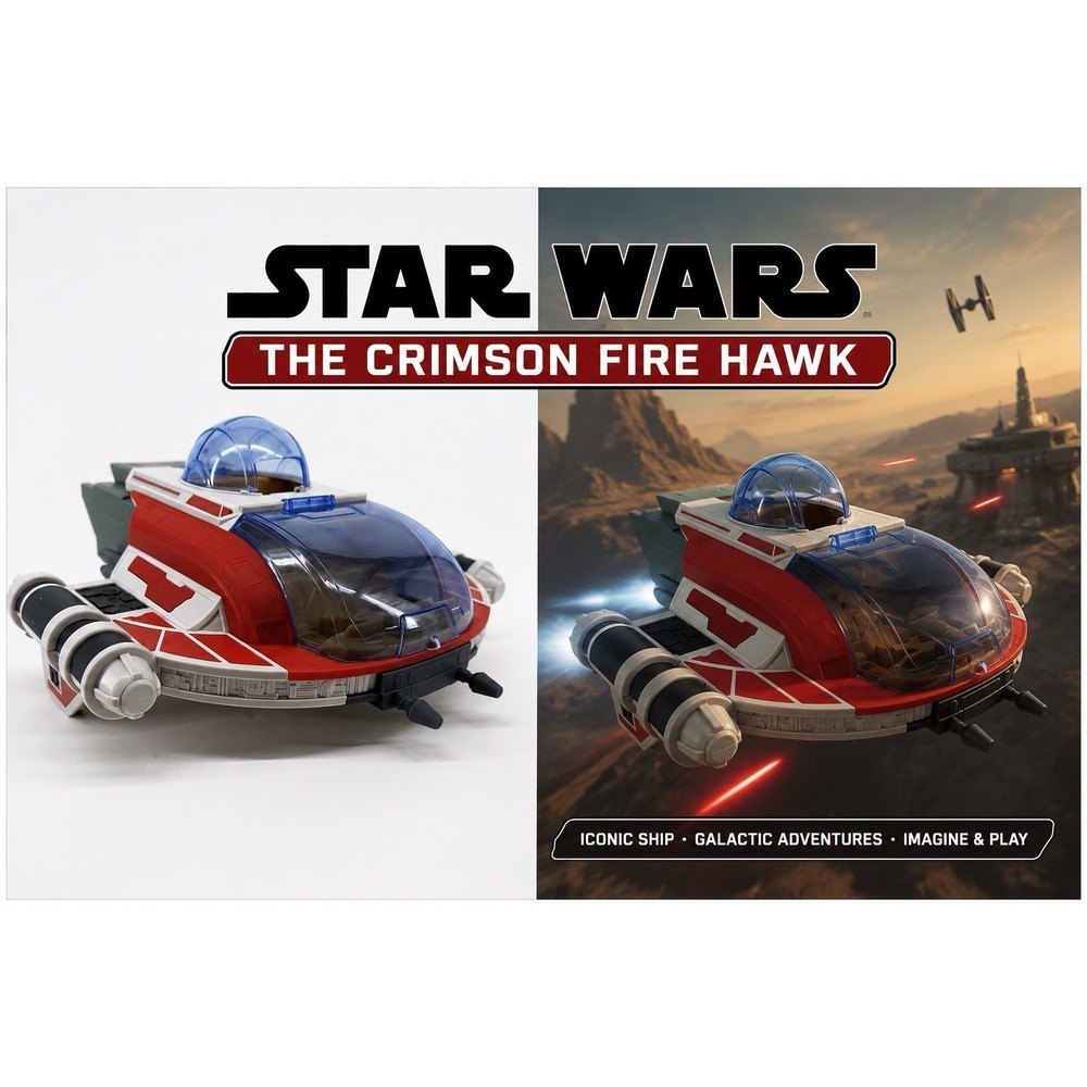 Disney Star Wars The Crimson FireHawk Young Jedi Adventures Playset Vehicle 12"